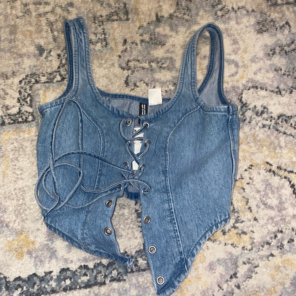 Denim corset
